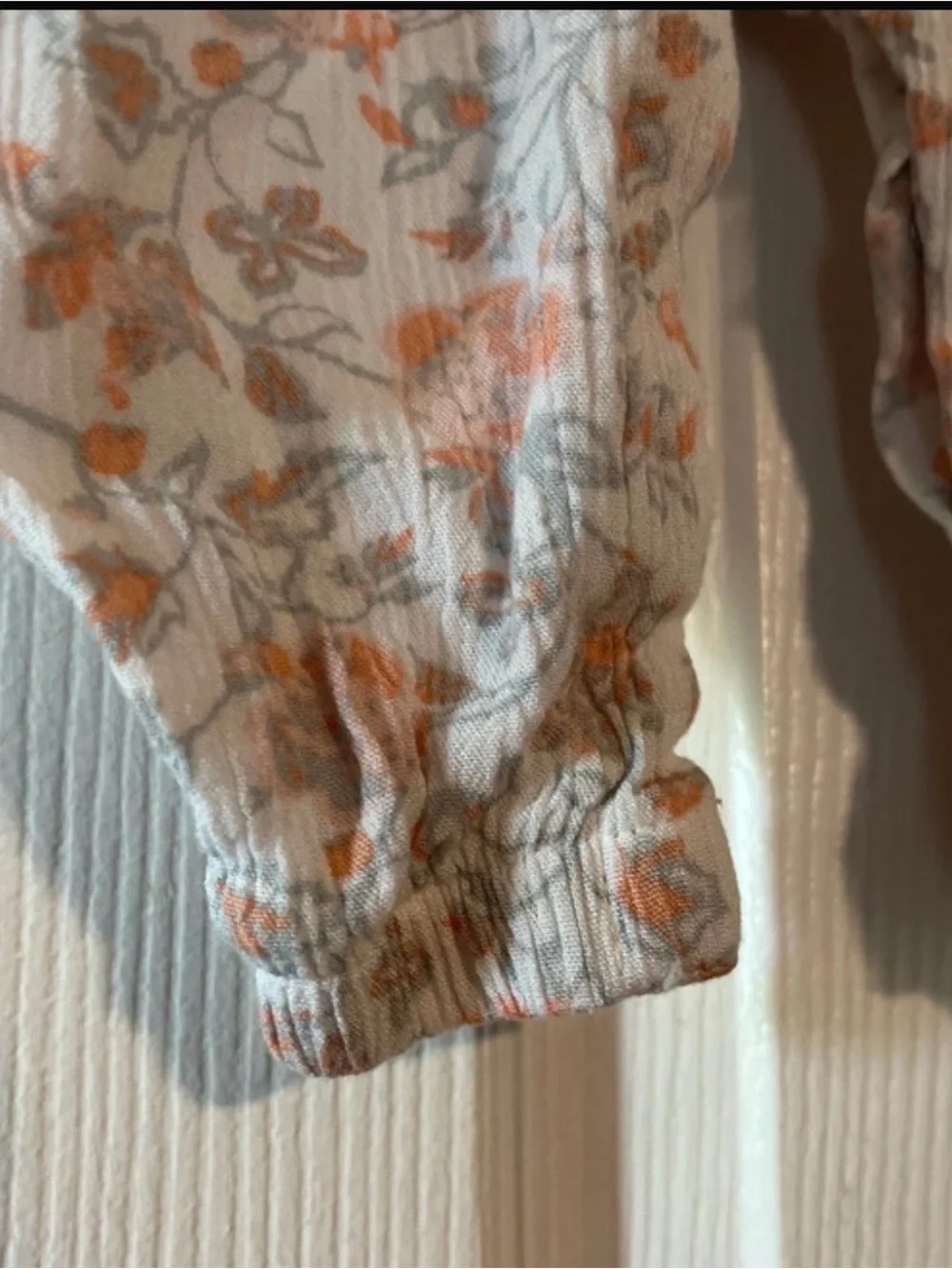 7 For All Mankind Cream Romper with Orange Floral Print